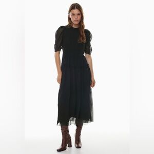 New Aritzia Wilfred Parlour Chiffon fit-and-flare maxi dress